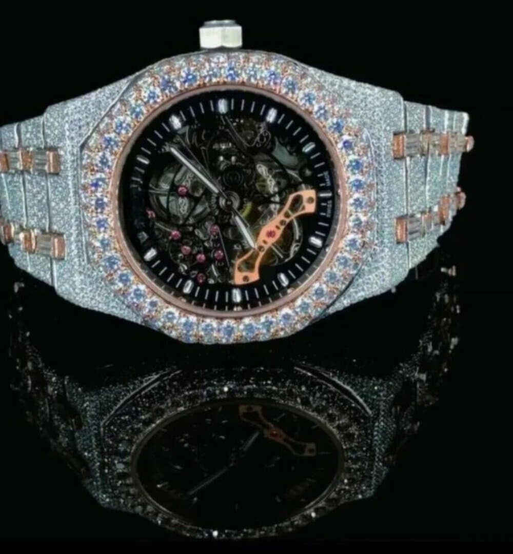 Bust Down Moissanite Watch – Hip Hop Iced Out Style