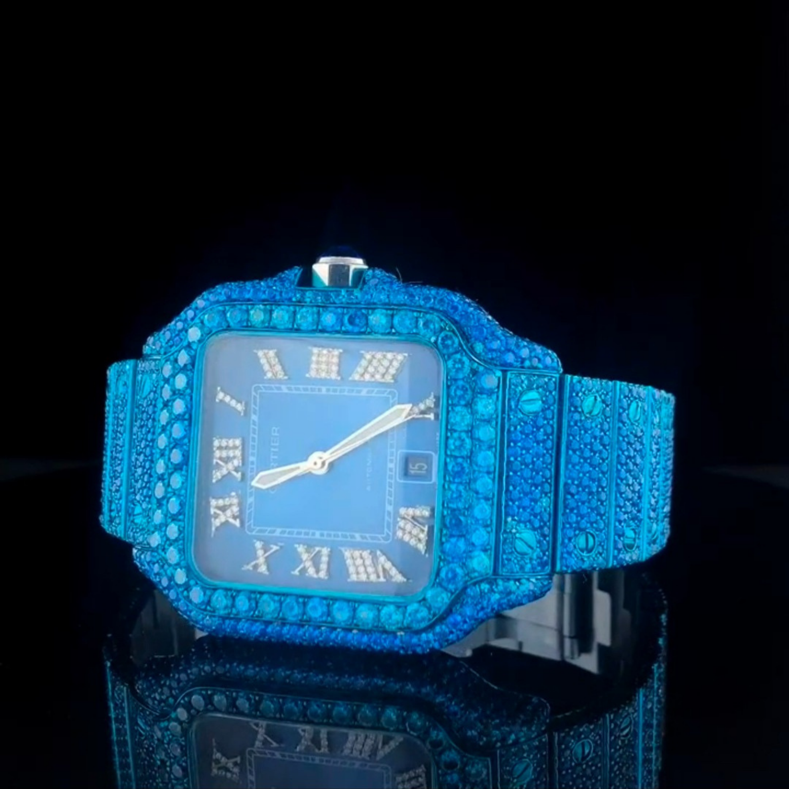 Moissanite bust down cartier watch
