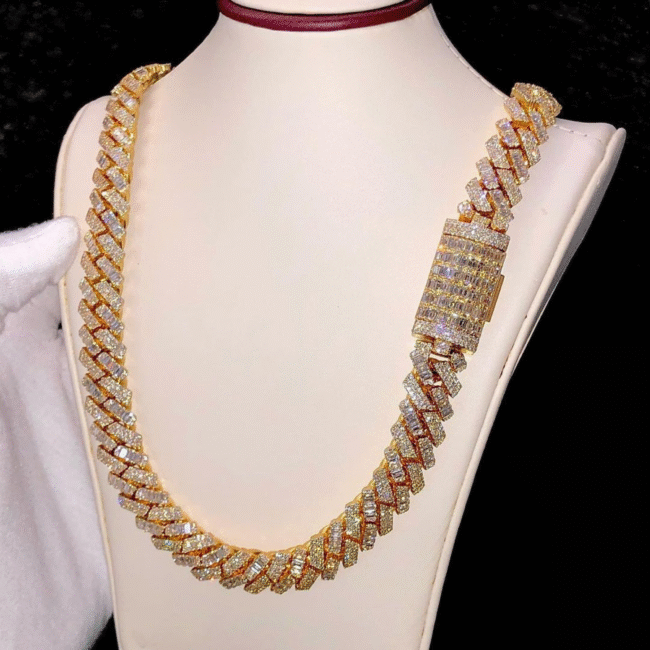16mm mens silver cuban link chain