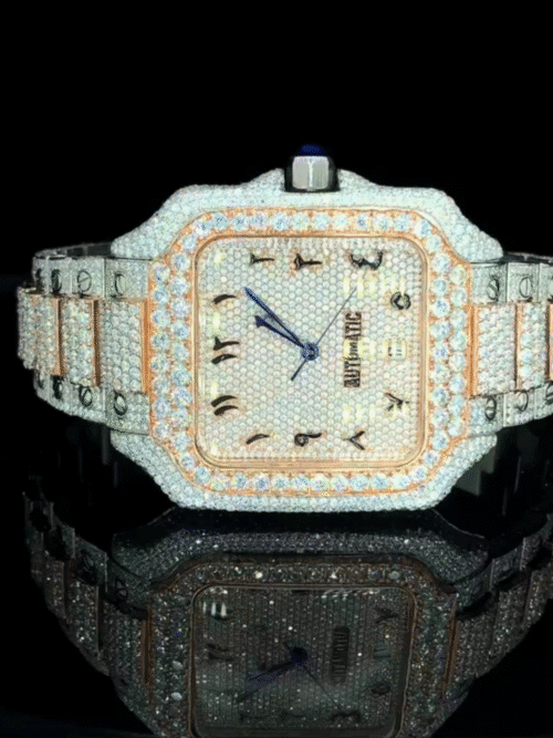 Stainless Steel Iced Out VVS Moissanite Watch