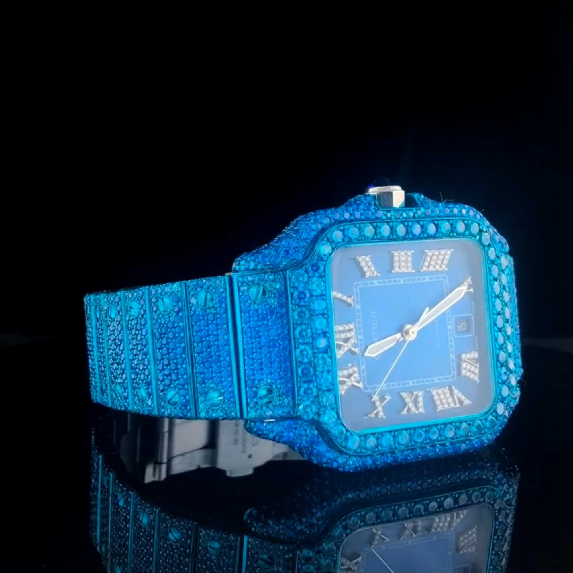 Moissanite bust down cartier watch