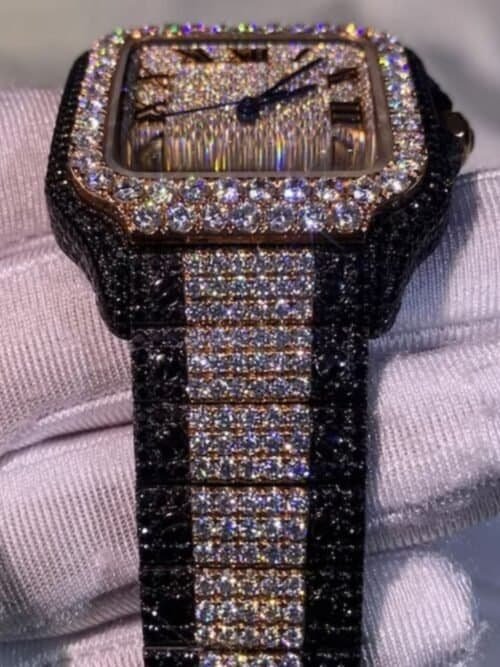 Classic Moissanite Diamond Iced Out Bust Down Automatic Watch