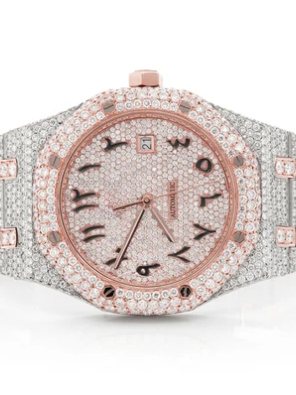 Stainless Steel Hip Hop VVS Moissanite Watch for Gift