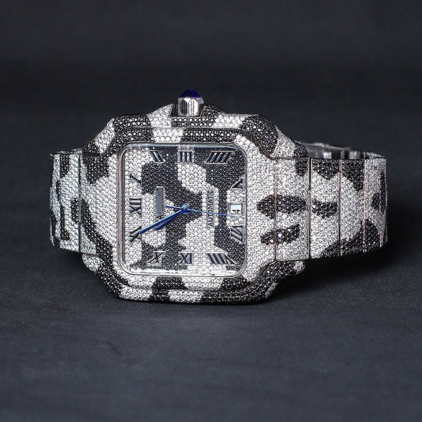 iced out cartier watch