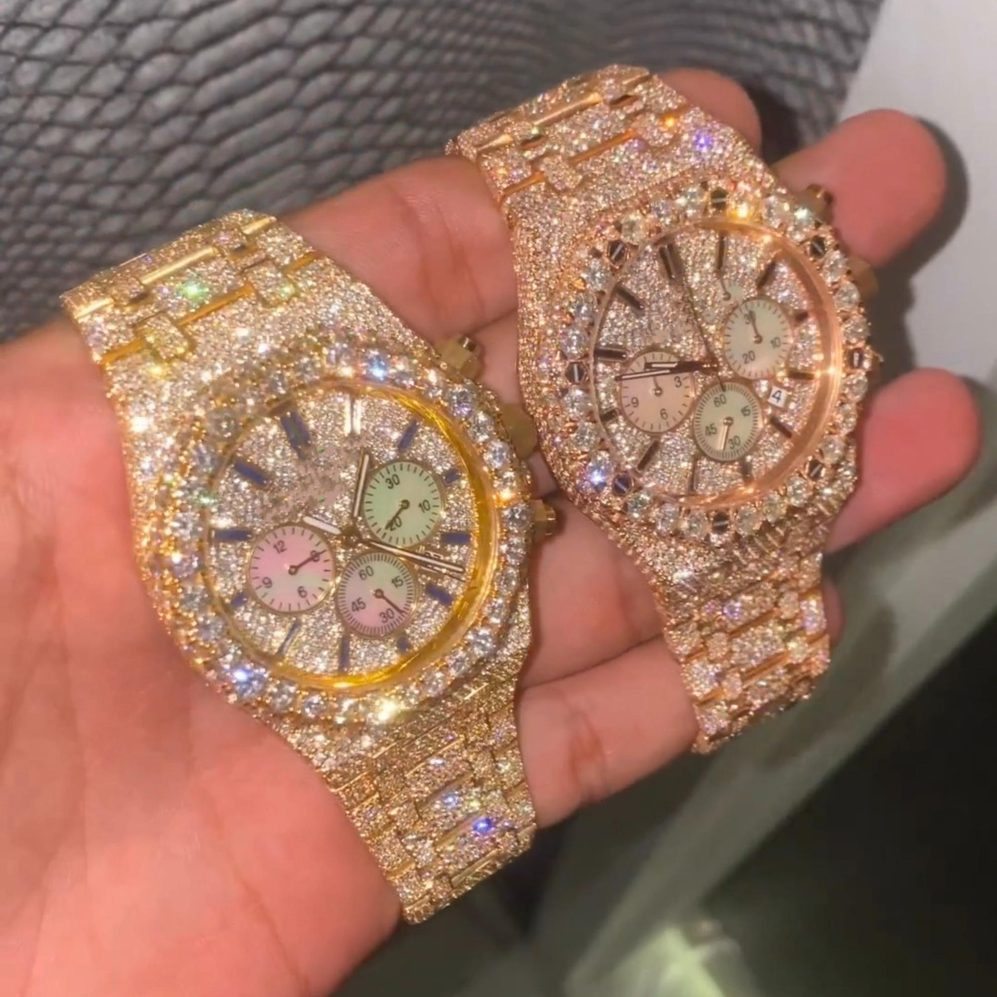 Classic Moissanite Diamond Iced Out Bust Down Automatic Luxury Watch for Parties