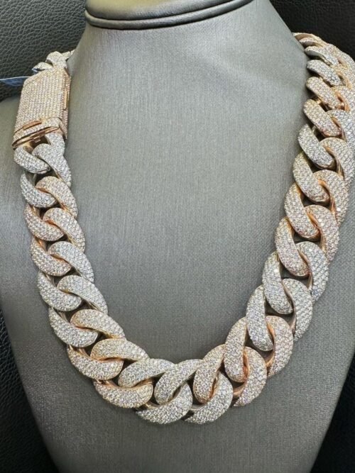 22mm mens moissanite  cuban link chain