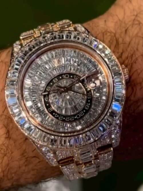 Classic Moissanite Diamond Iced Out Bust Down Automatic Watch