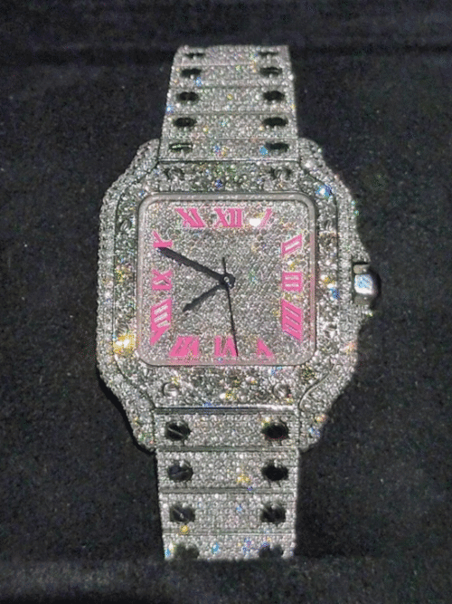 Classic Moissanite Diamond Iced Out Bust Down Automatic Watch