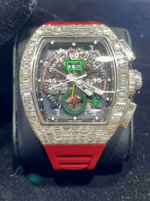 MOISSANITE ICED OUT SILICONE BAND WATCH