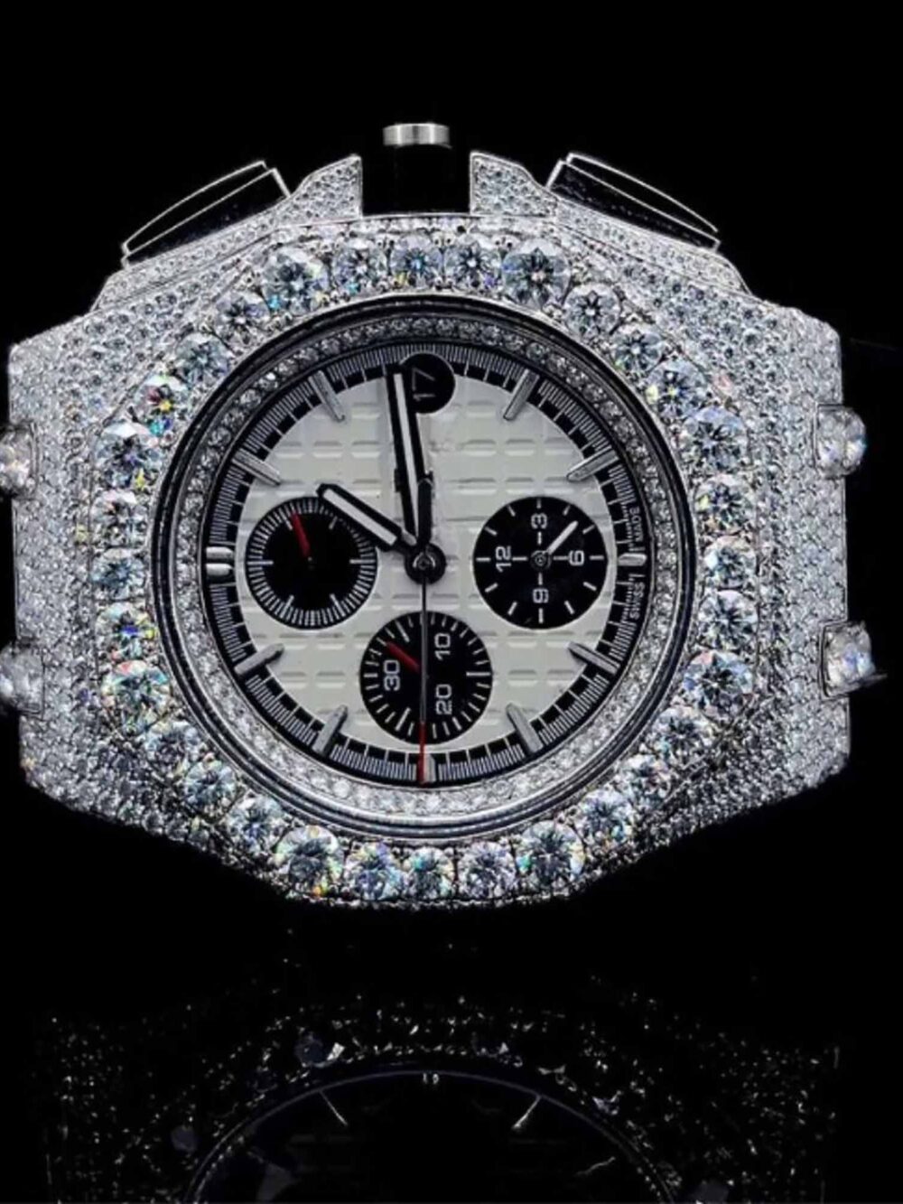 Moissanite Diamond Watch Iced Out Bust Down Automatic Watch