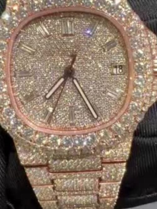 Diamond Moissanite watch - full iced out skeleton