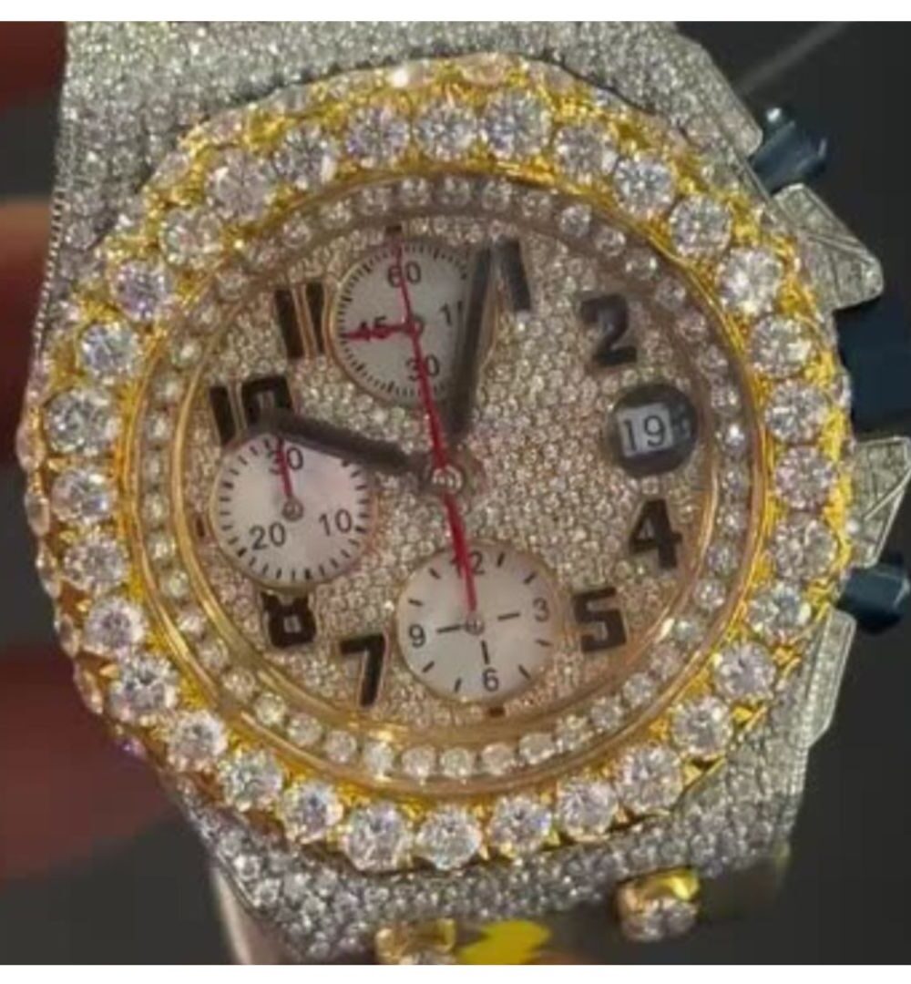 Diamond Moissanite Iced Out Watch | Full Sparkle Design