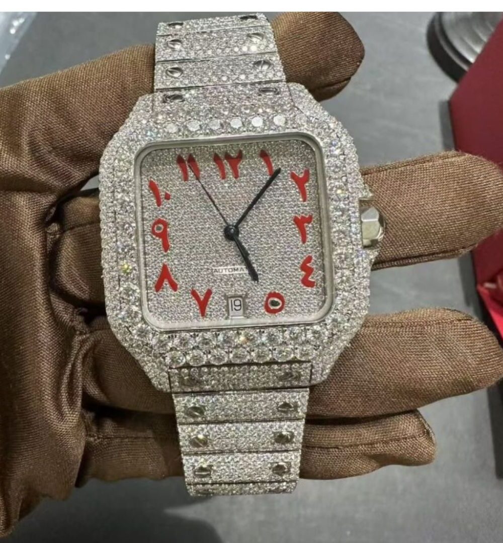 Classic Moissanite Diamond Iced Out Bust Down Automatic Watches