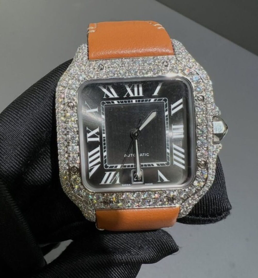 Bust Down Moissanite Watch | Fully Iced Out Sparkle