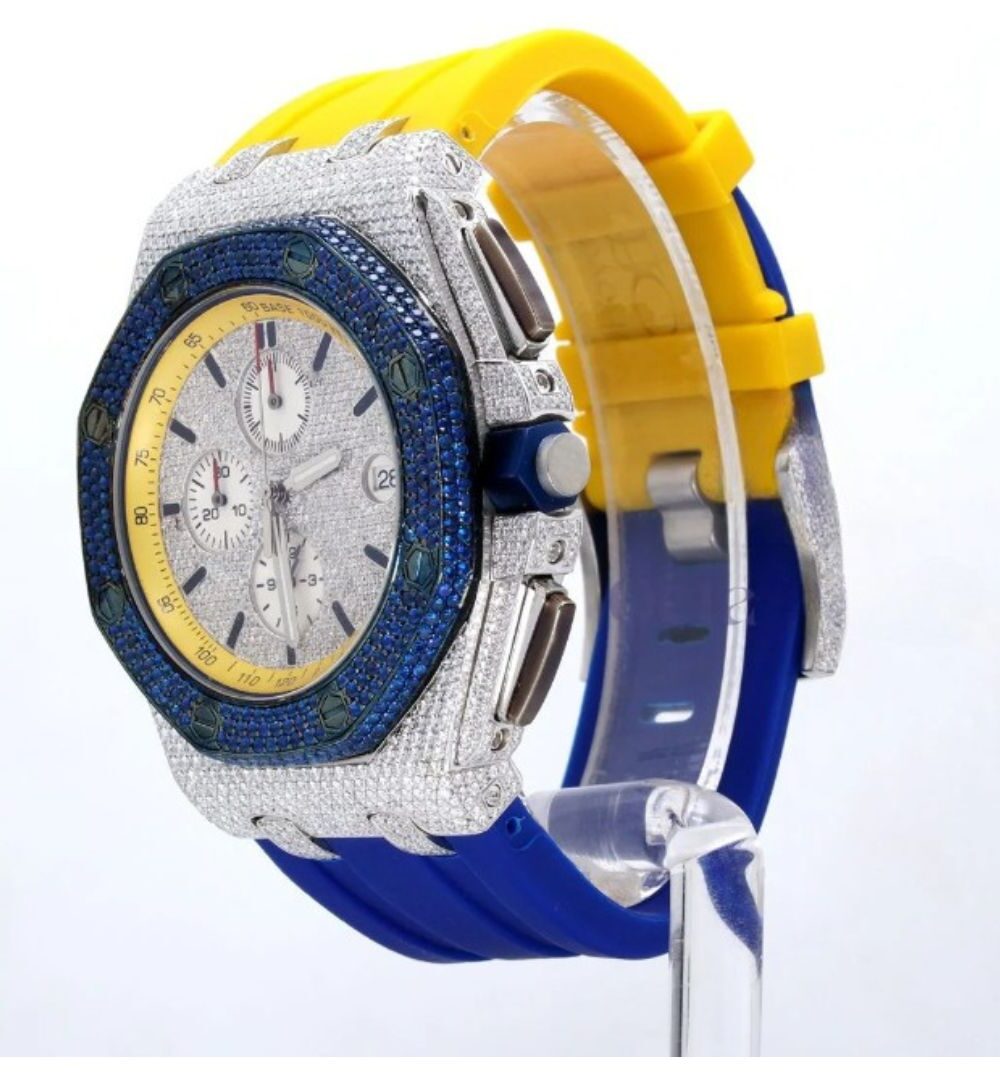 VVS Moissanite Iced Out Silicone Band Watch