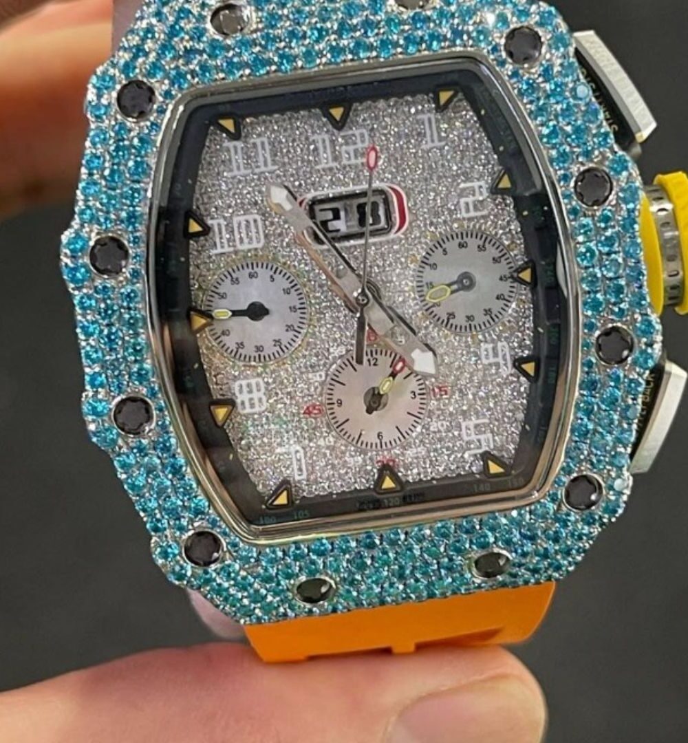 Luxury Moissanite Iced Out Silicone Band Watch