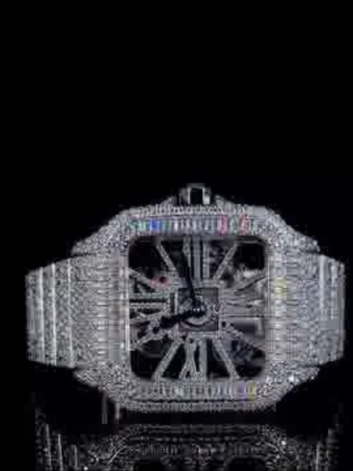 Diamond Moissanite watch - full iced out skeleton