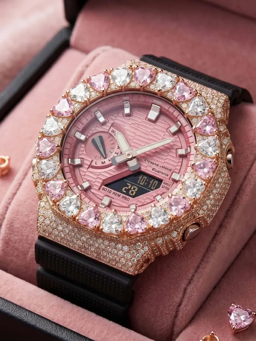 IcedJewelz "Pink Diamond" VVS1 Moissanite Custom Digital – Rose Gold Edition