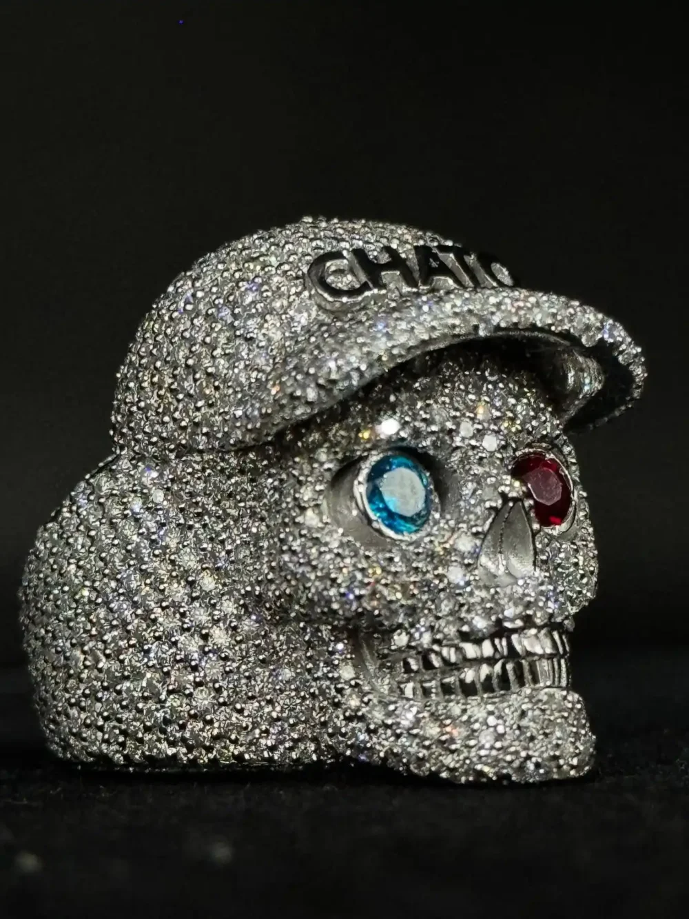 IcedJewelz Custom VVS1 Moissanite "Chato Skull" Statement Ring