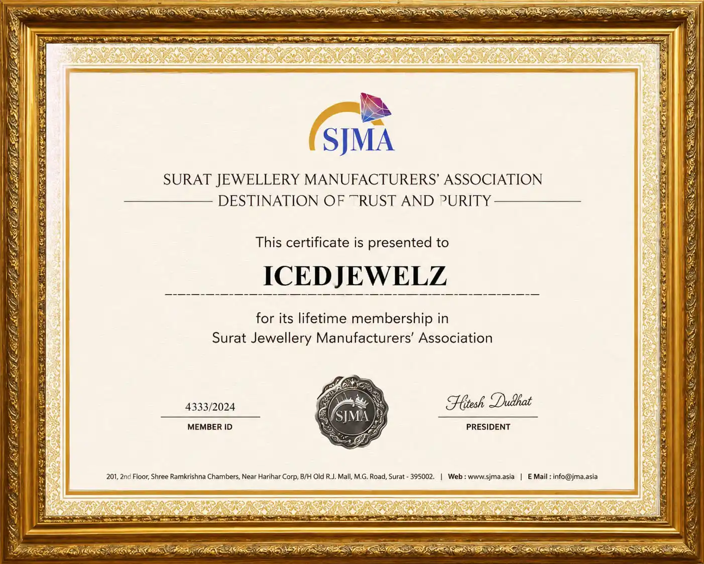 SMJA Certified Jewelry Manufacturer Official Seal