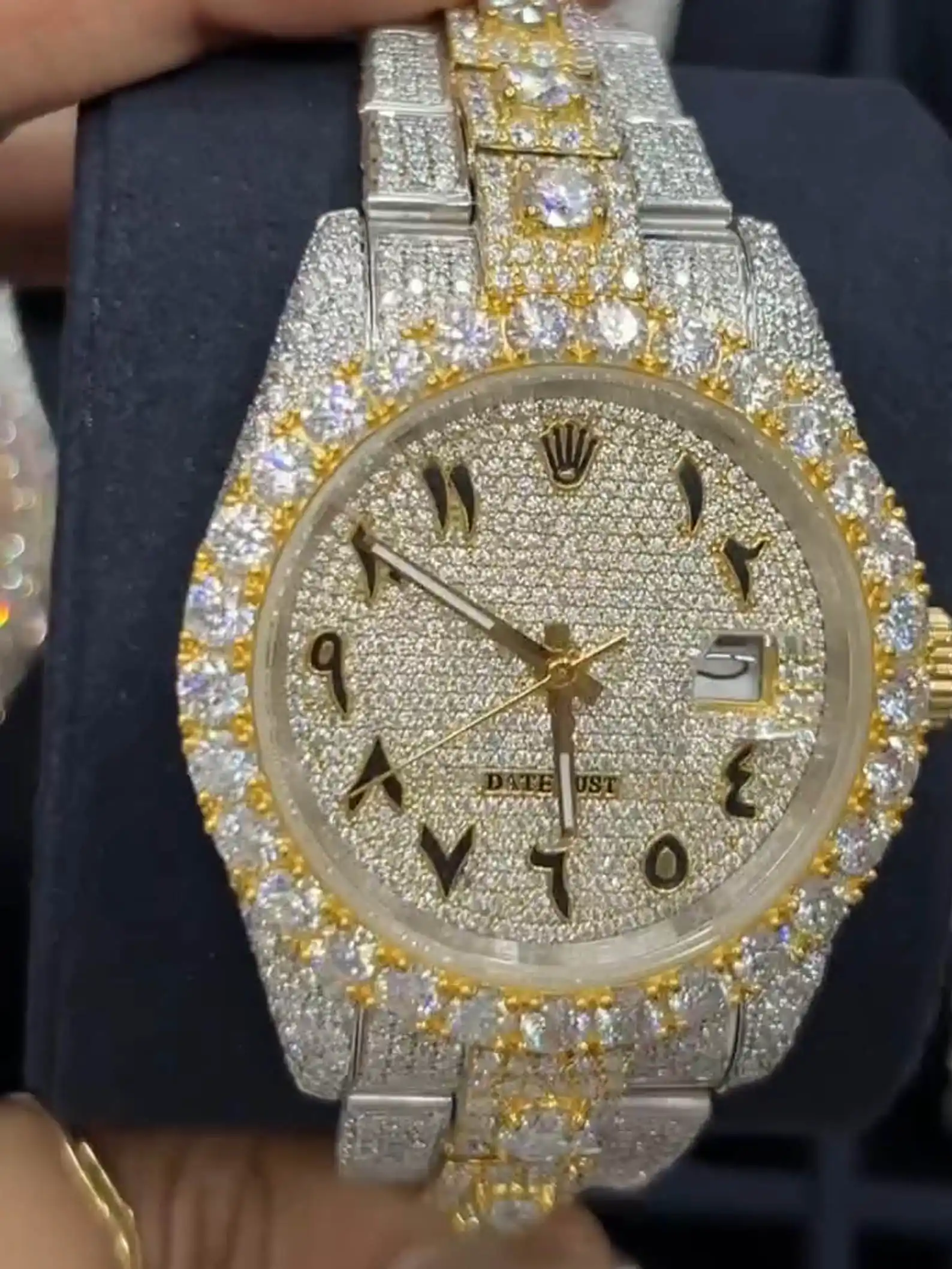 GRA Certified Moissanite Bustdown Watch