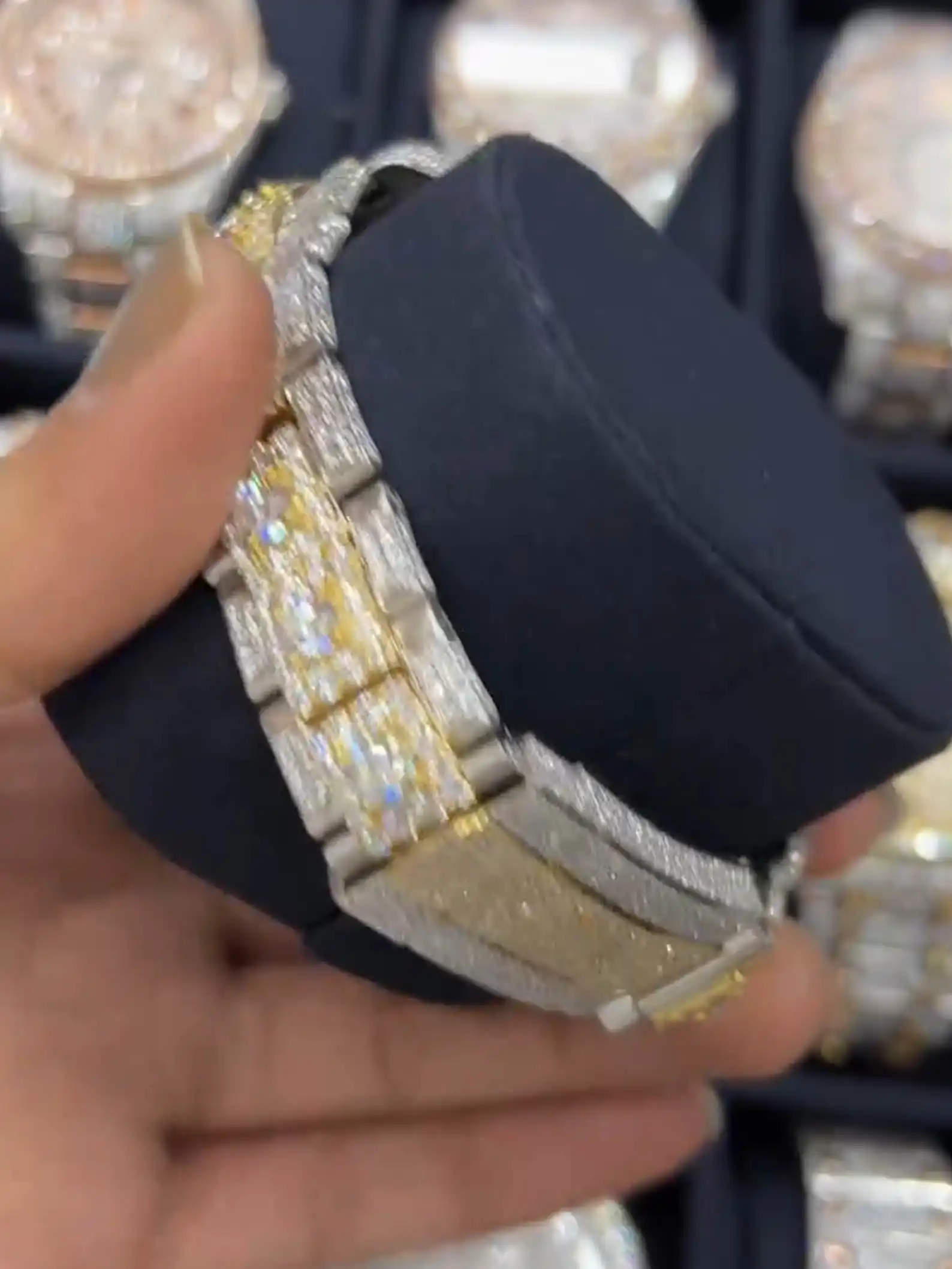 GRA Certified Moissanite Bustdown Watch