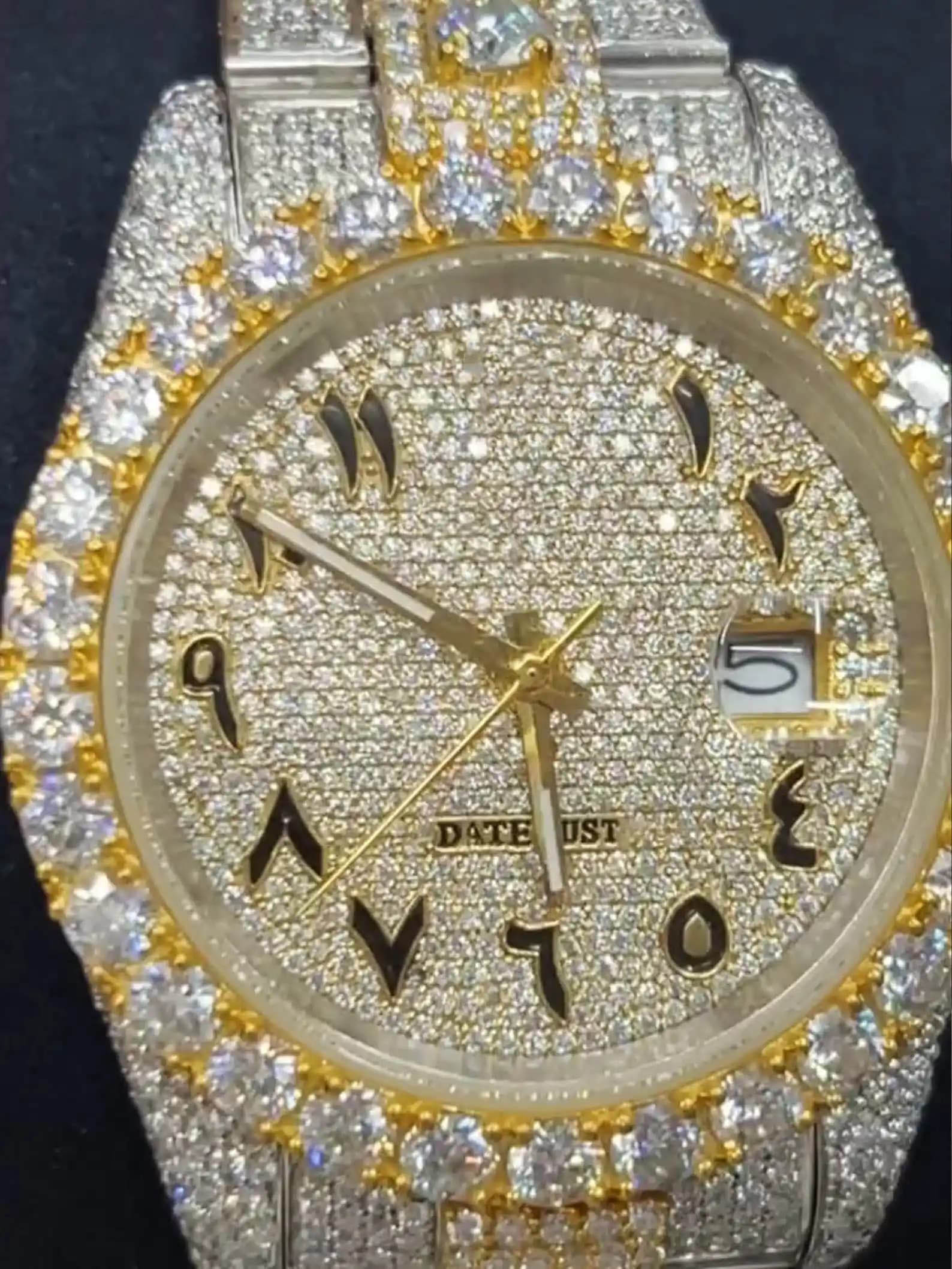 GRA Certified Moissanite Bustdown Watch