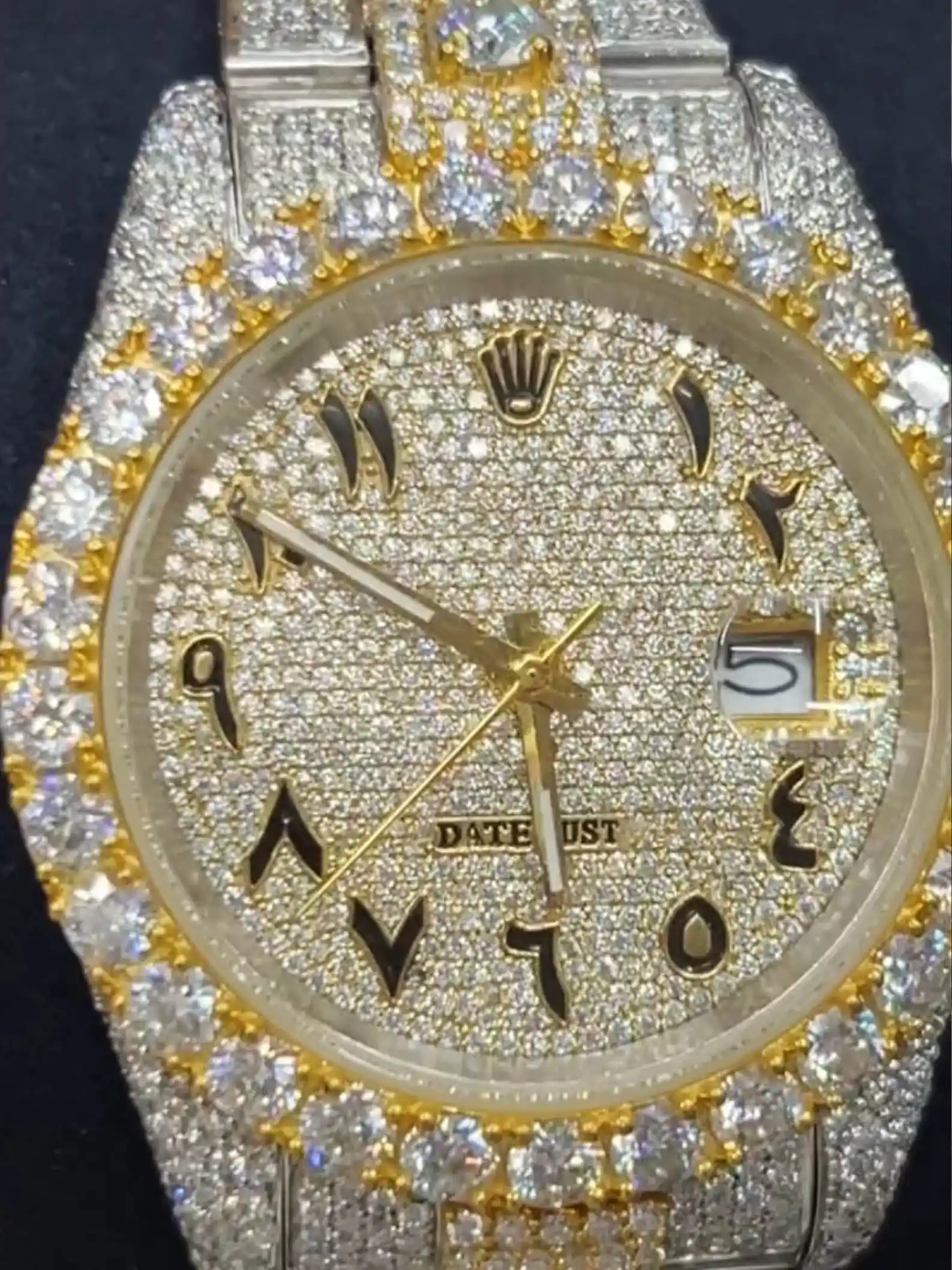 GRA Certified Moissanite Bustdown Watch