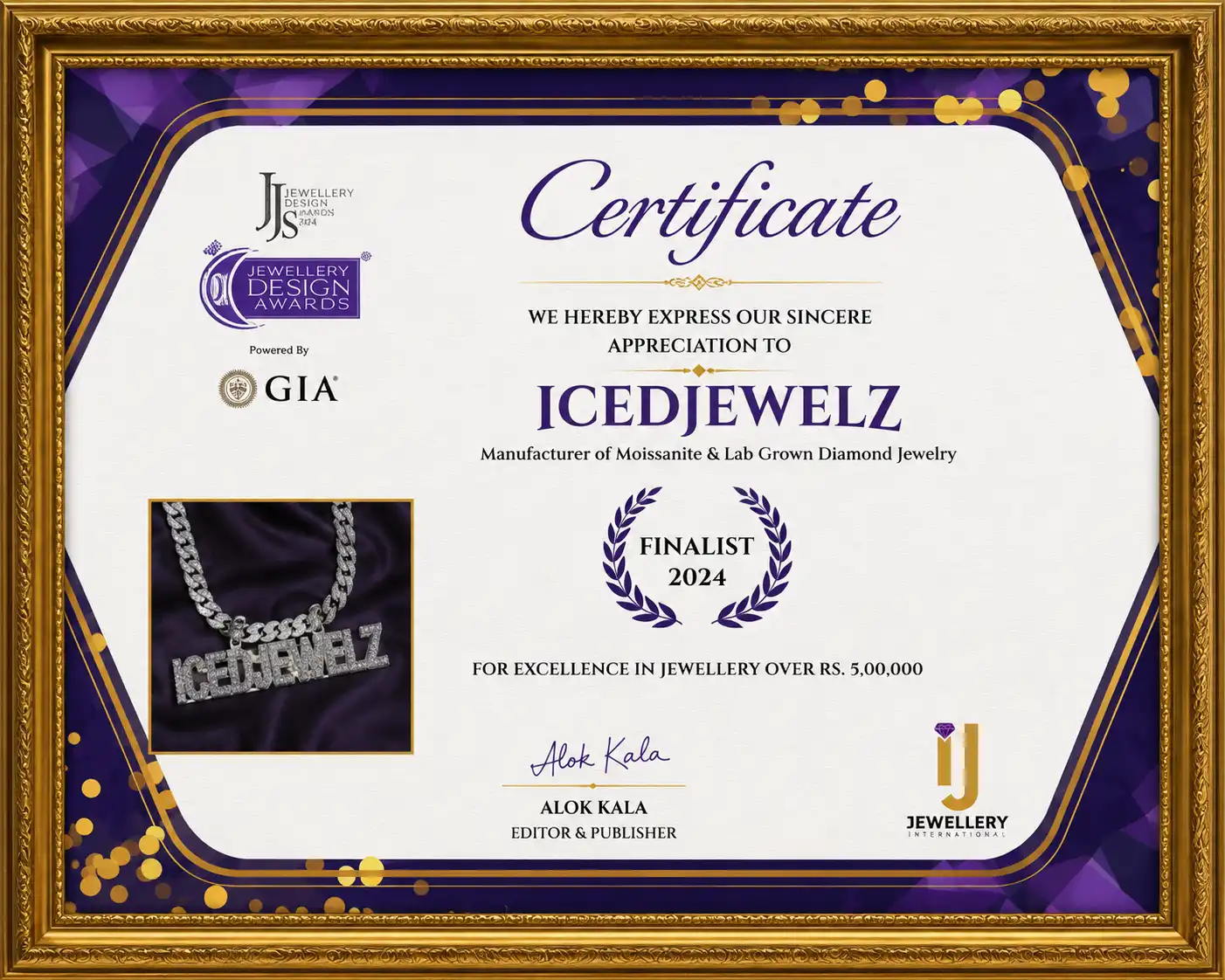 Jewellery Association Member Certificate Document